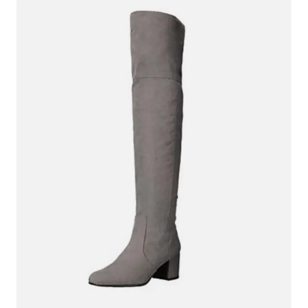 Sam Edelman Circus Vivica Over Knee Boots 8.5 NWT Gray Ankle Booties Tall OTK